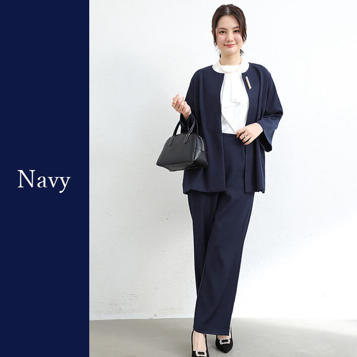 You Color パンツドレス パーティードレス ジャケット ノーカラー