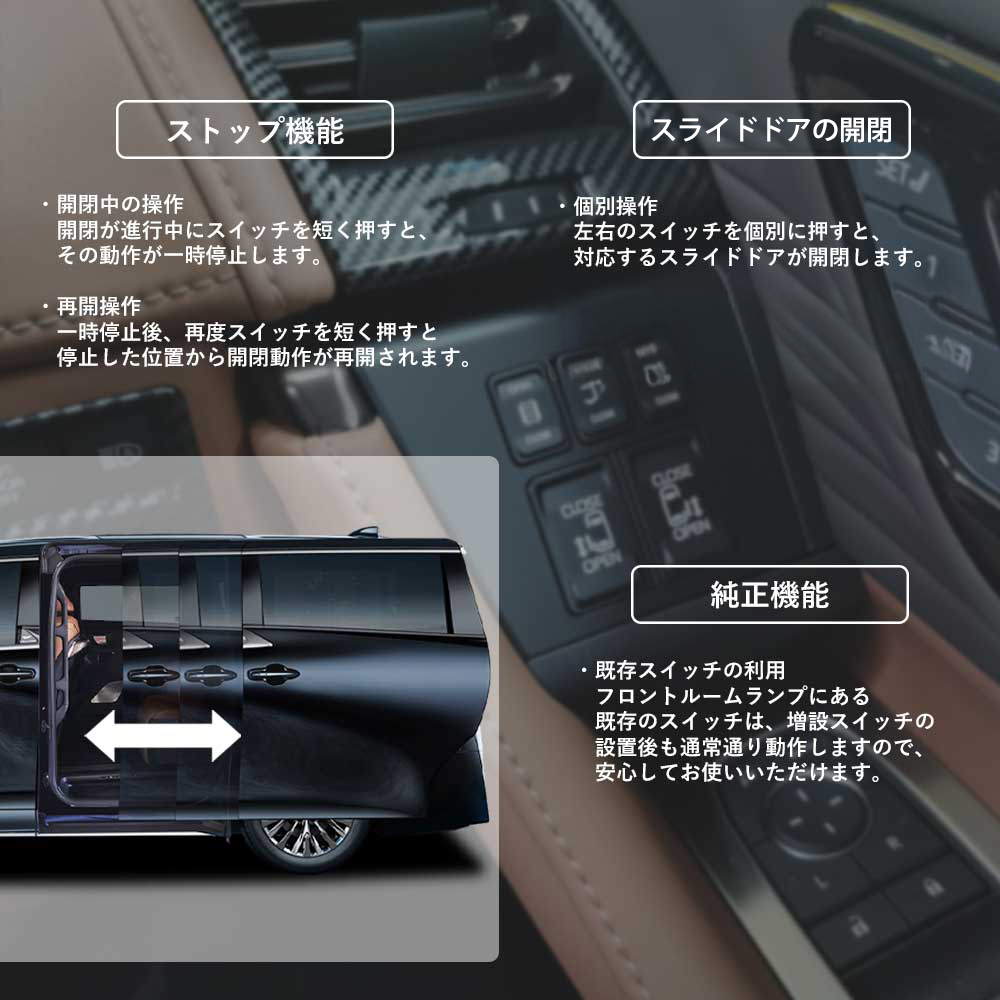 新型アルファード40系 新型ヴェルファイア40系 運転席増設スイッチ 【2