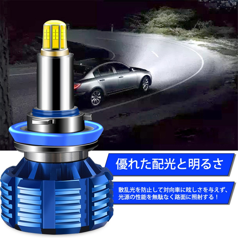 360度全面発光 LED H8/H9/H11 ヘッドライト 車用 スバル SUBARU