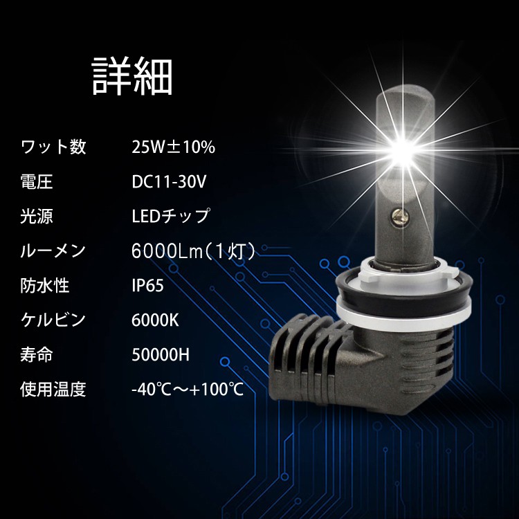 Linksauto バイク用 LED ヘッドライト ロービーム H9/H11（兼用