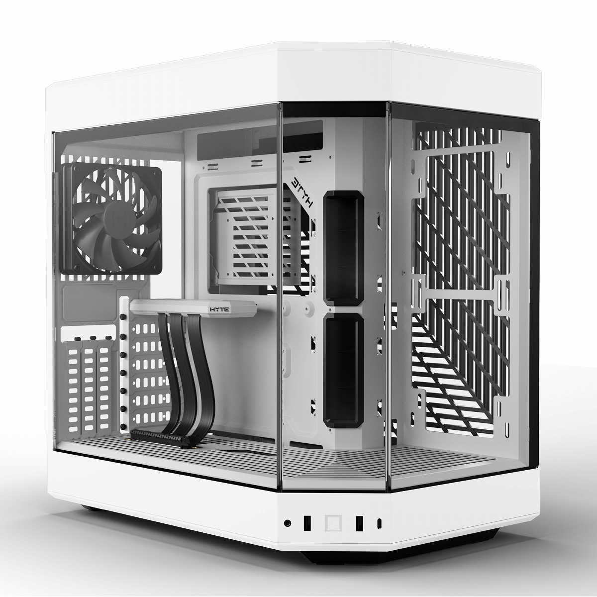 HYTE PCケース Y60 スノーホワイト ピラーレス式パノラマガラス採用の