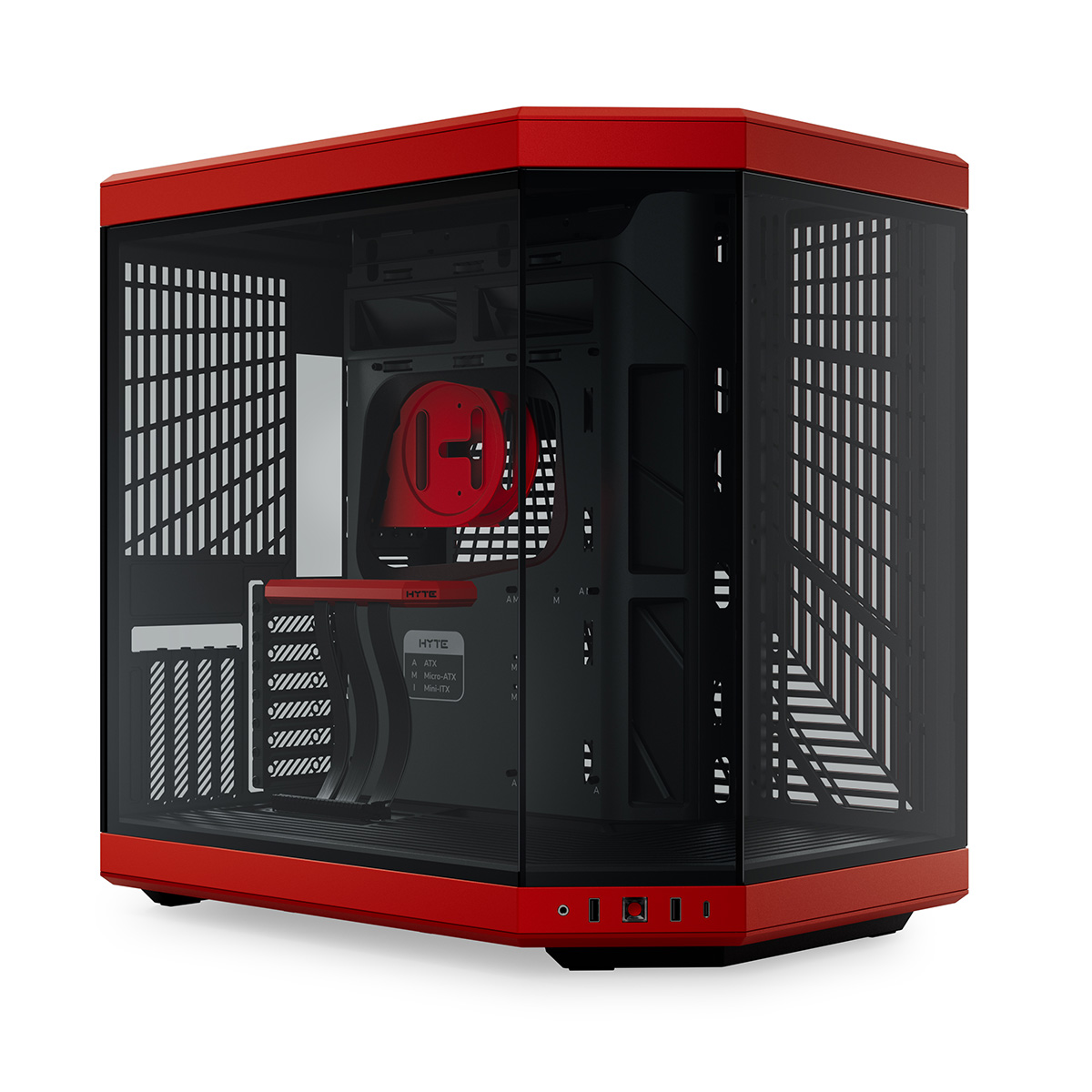 パソコンケース　赤　PCケース HYTE PCケース Y70 レッド 独自のピラーレス式パノラマ強化