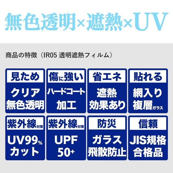 IR05R 窓ガラス 透明 遮熱フィルム 遮熱シート 飛散防止 業務用