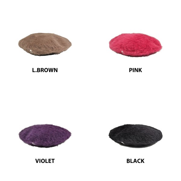 KANGOL（カンゴール） 【限定セール】 ベレー帽 ファー 黒 ピンク