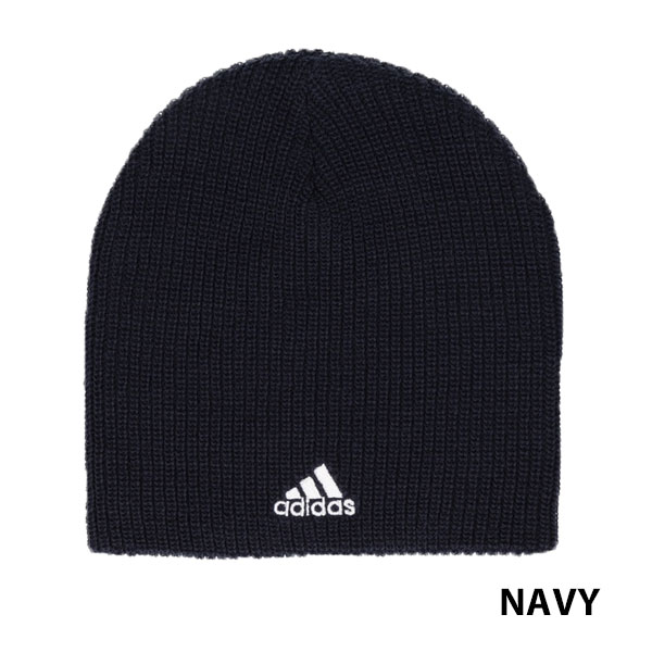adidas（アディダス） アクリル ビーニー ニット帽 黒 グレー 白 紺