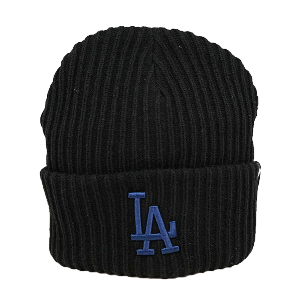 黒いリブ編みニット帽 エンブレム付き 47（フォーティーセブン） ニット帽 MLBリブ編みカフ 黒 ブラック