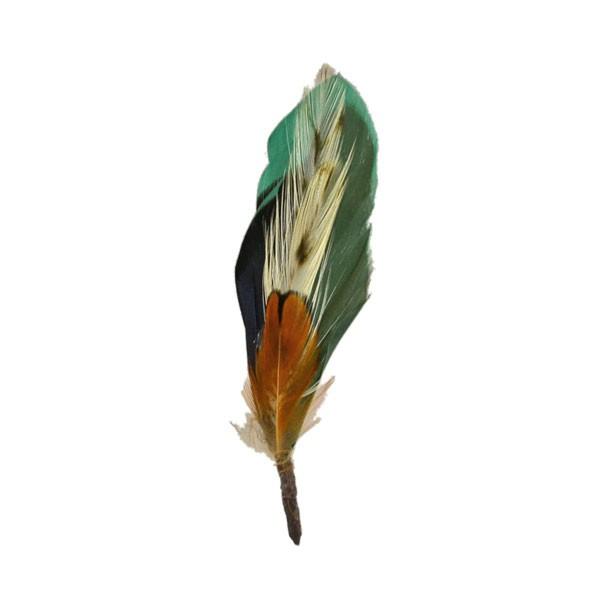 帽子の羽根飾りG/グリーン（ブラウン・差し色グレー）｜lion-do｜02