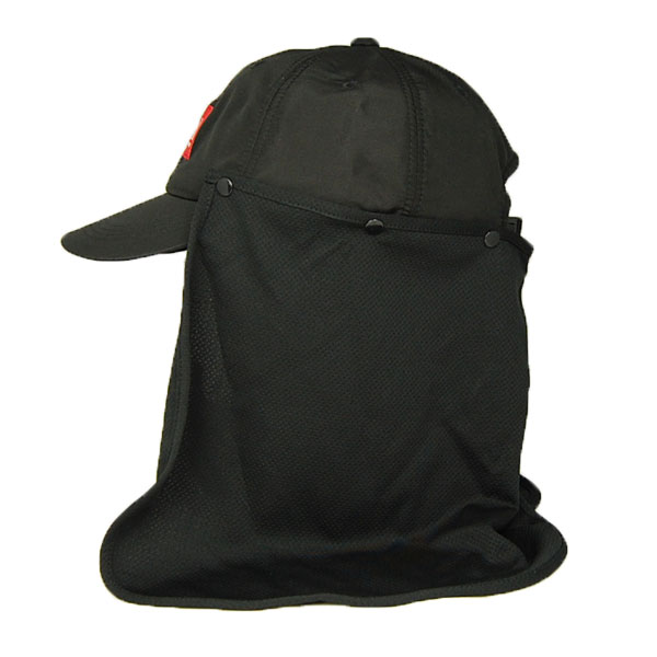 マンハッタンポーテージ UV サンシェード たれ付き キャップ 帽子 つば広 日よけ 黒