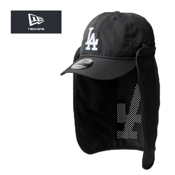 ドジャース、ニュースロサンゼルスキャップ黒 NEW ERA ニューエラ キャップ タレ付き 9THIRTY サンシェード
