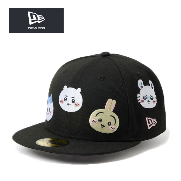 ちいかわ ニューエラ　ニット帽NEW ERA® 黒・グレー・ピンク、3色セット 59FIFTY ニューエラ コラボ キャップ ちいかわ キャラ オールオーバー