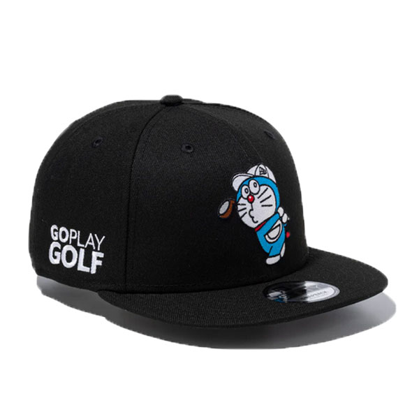 レア【ニューエラ×ドラえもん】限定コラボ ブラック ロゴ ゴルフ キャップ 黒 9FIFTY ニューエラ ドラえもん コラボ キャップ ゴルフ GO PLAY GOLF