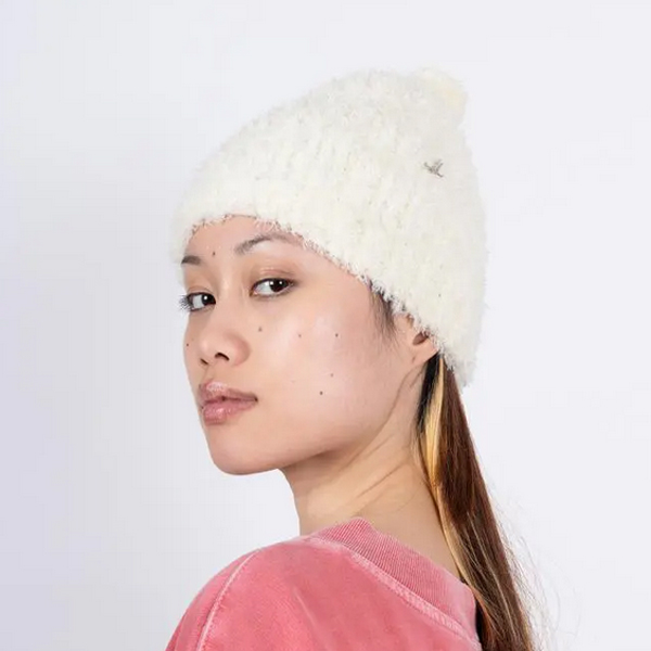 美品　MUHLBAUER ミュールバウアー ニット帽　ビーニー ミュールバウアー ポンポン付きニット帽 ビーニー 白 Muhlbauer / 帽子