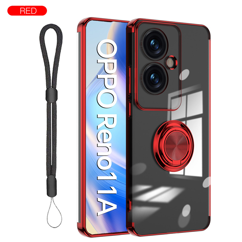 Reno OPPO Reno11 A ケース カバー リング付き TPU クリア メッキ加工