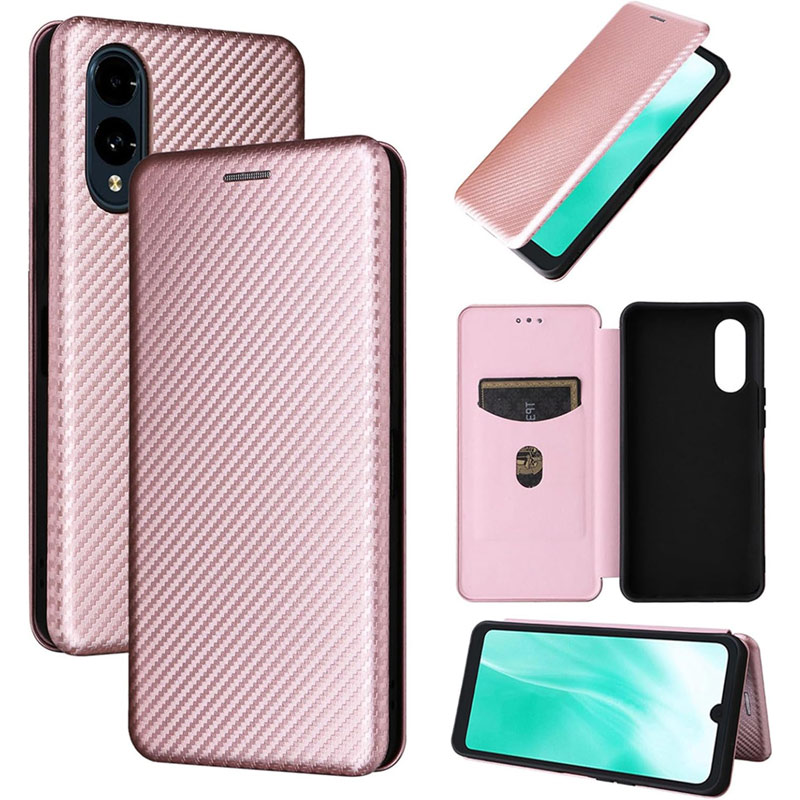 arrows We2 ケース 手帳型 炭素繊維風素材ハートカバー ベルト無し マグネット内蔵 落下防止リングストラップ 付き 爆買 | arrows We | 01