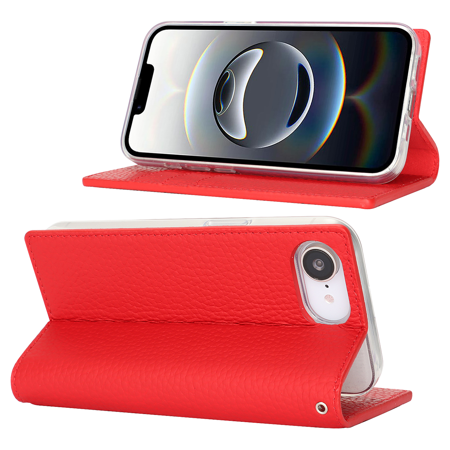 本革 iPhone 16e ケース 手帳型 財布型 ベルト無し スタンド機能 カード収納 イヤホンクリップ ストラップ付き 爆買 | iPhone 16 | 01