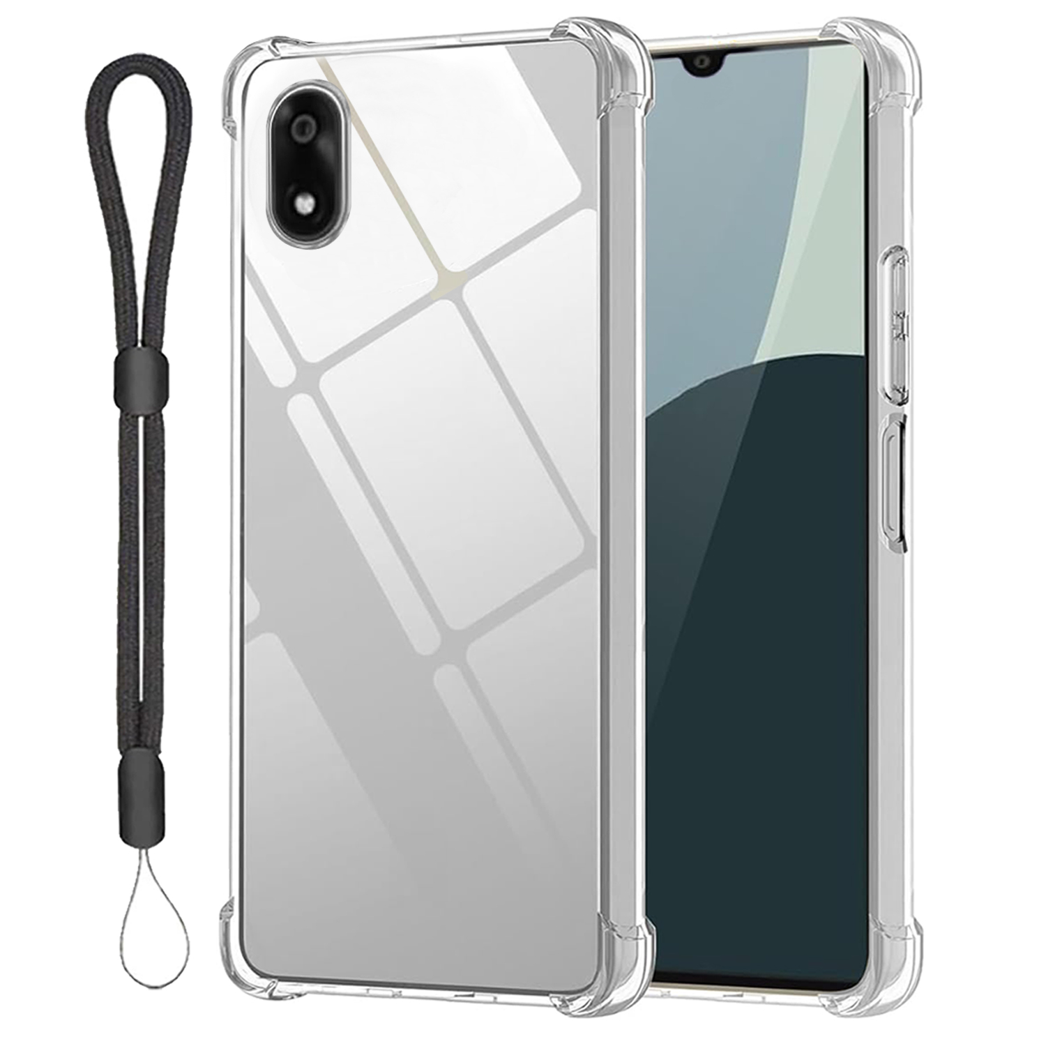 かんたんスマホ4 ケース クリア かんたんスマホ4 カバー 背面 手触りの良いTPU素材 軽量 薄型 耐摩擦 衝撃吸収 ストラップ付き 爆買 | かんたんスマホ | 01