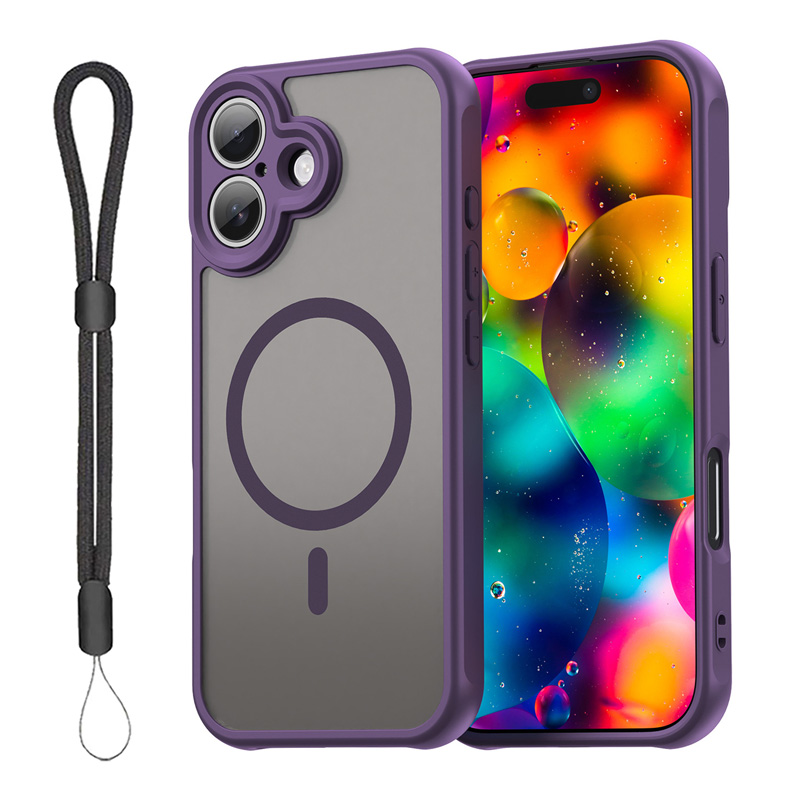 iPhone 17 ケース MagSafe対応 TPU+PC素材 PC背面 耐衝撃 TPUバンパー 着脱簡単 マット仕上 指紋防止 落下防止ストラップ付き 爆買 | iPhone 17 | 01