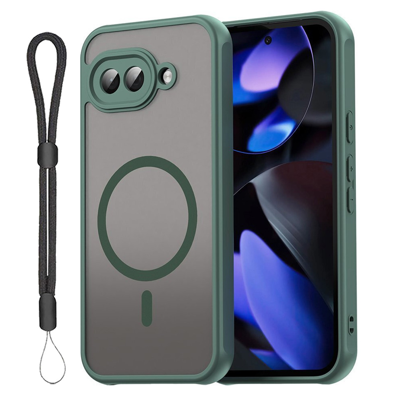 Google Pixel 10a ケース MagSafe対応 TPU+PC素材 PC背面 耐衝撃 TPUバンパー 着脱簡単 マット仕上 指紋防止 落下防止ストラップ付き 爆買 | Google Pixel | 01