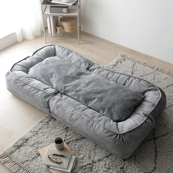 3WAY ソファ ベッド 約幅85×奥行105-165×高さ27-77cm ダスティピンク