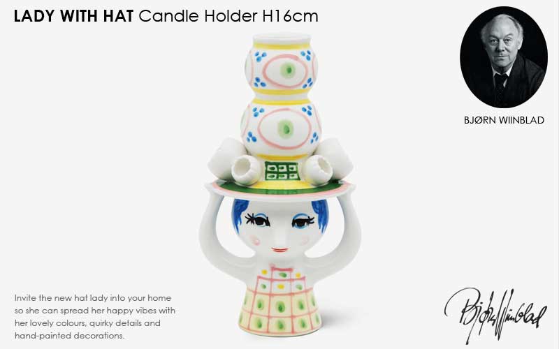 ビヨン・ヴィンブラッド Bjorn Wiinblad LADY WITH HAT Candleholder