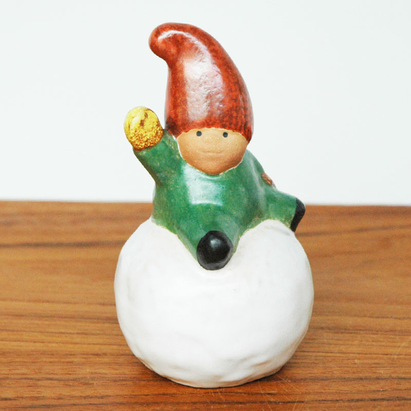 Lisa Larson（リサラーソン） Tomte with Snoeball(トムテウィズスノー