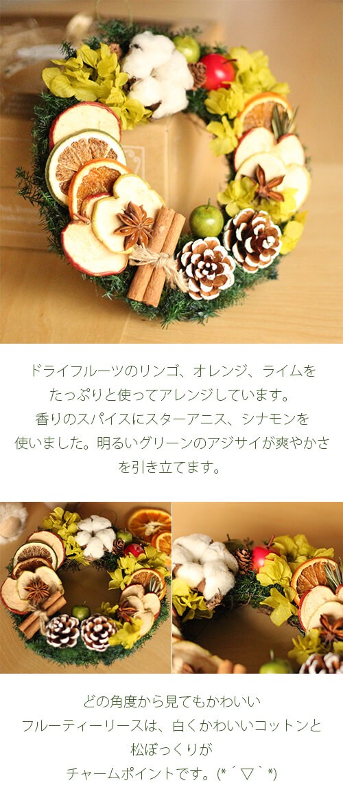 クリスマスリース「フルーティー」 lpm0105 商品イメージ1