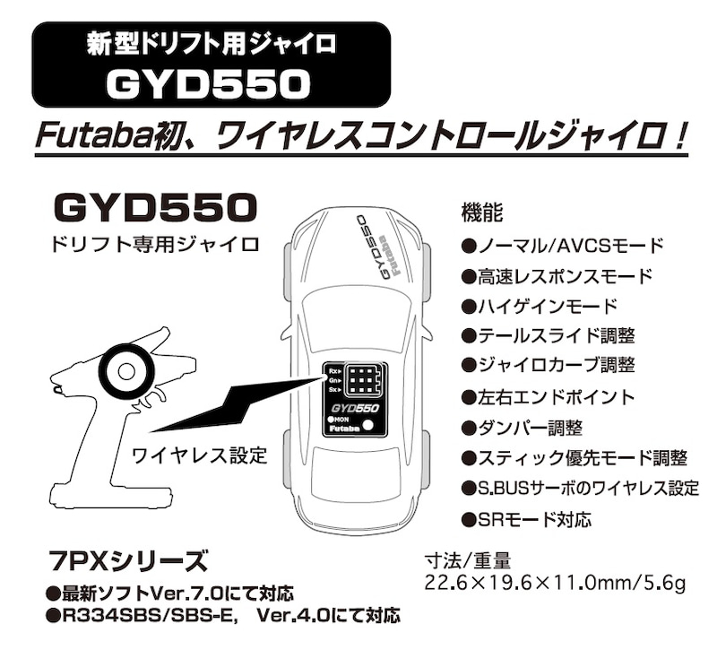 フタバ GYD550 ドリフト専用ジャイロ 00107350-3 FUTABA 双葉電子工業 