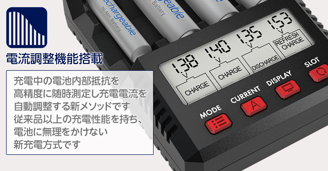 ハイテック AA/AAA チャージャー X4 アドバンス ミニ II ブラック 44324 HITEC