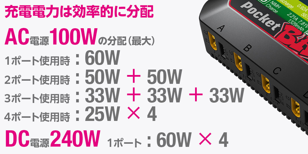 ハイテック AC/DC充・放電器 マルチチャージャー X4 ACプラス ポケットベース 44367
