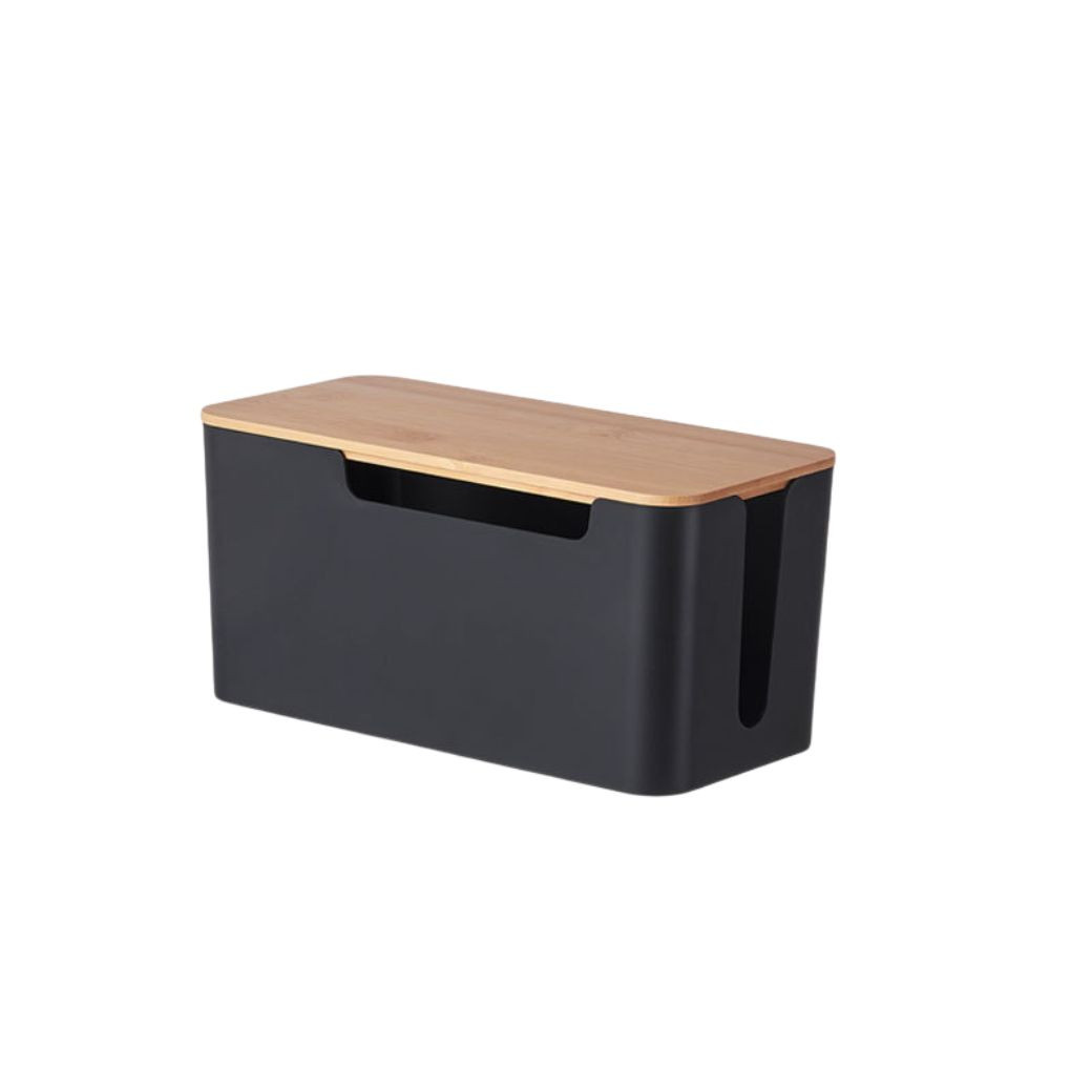 ケーブルボックス 木製 スリム 卓上 ケーブル収納 白 黒 おしゃれ 北欧