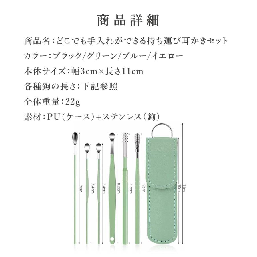 耳かき ステンレス 耳かきセット 極細 6本セット 耳掻き