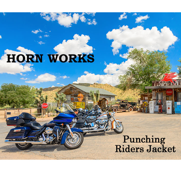 Horn Works 本革 メッシュレザー シングルライダースジャケット