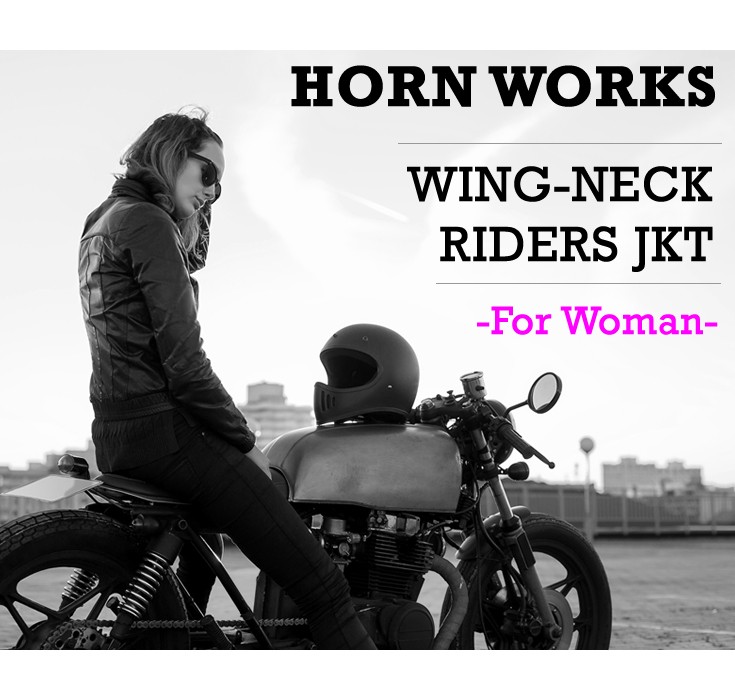 Horn Works 本革 ハイネックシングルライダースジャケット