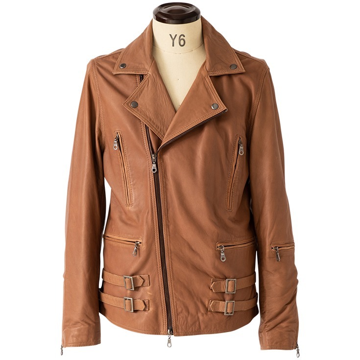 Liugoo Leathers LIUGOO 本革 プレミアムラム ダブルライダース