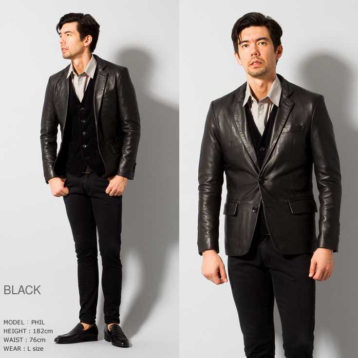 Liugoo Leathers LIUGOO 本革 スリムフィットレザーテーラード