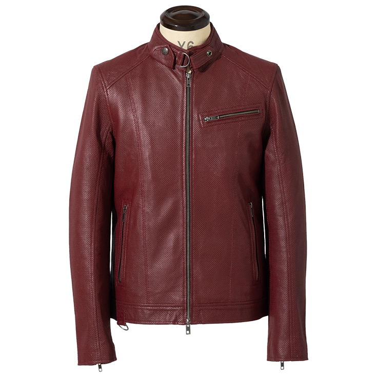 Liugoo Leathers 本革 メッシュレザー シングルライダースジャケット