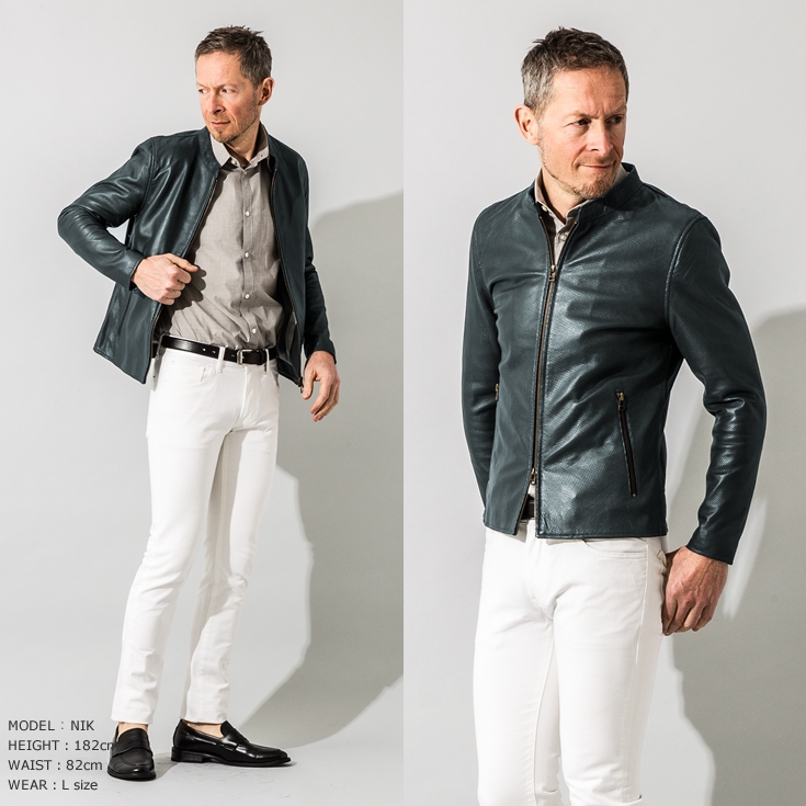 Liugoo Leathers LIUGOO 本革 メッシュレザー シングル
