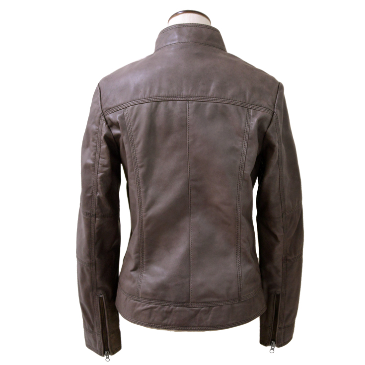 LIUGOO 本革 シングルライダースジャケット レディース リューグー