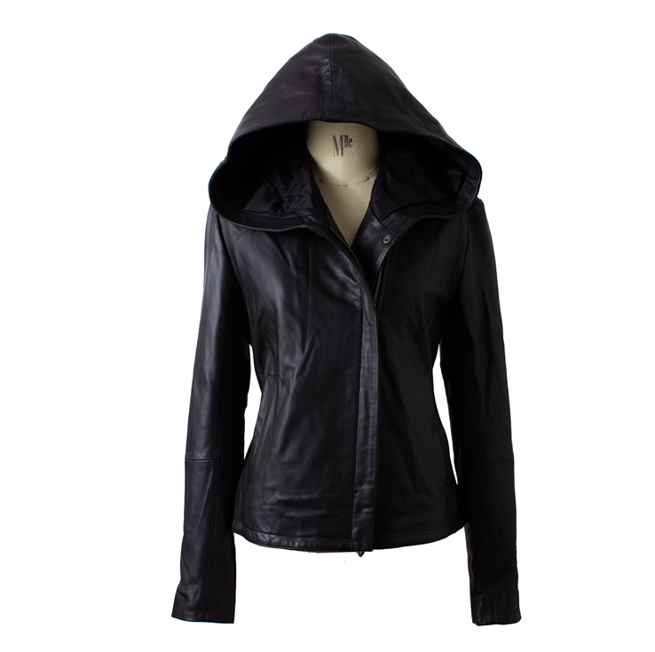レディース レザージャケット 羊革 本革 イタリア産 フリル 黒 L