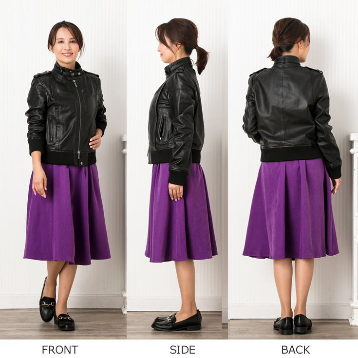 Liugoo Leathers LIUGOO 本革 リブ ライダースジャケット