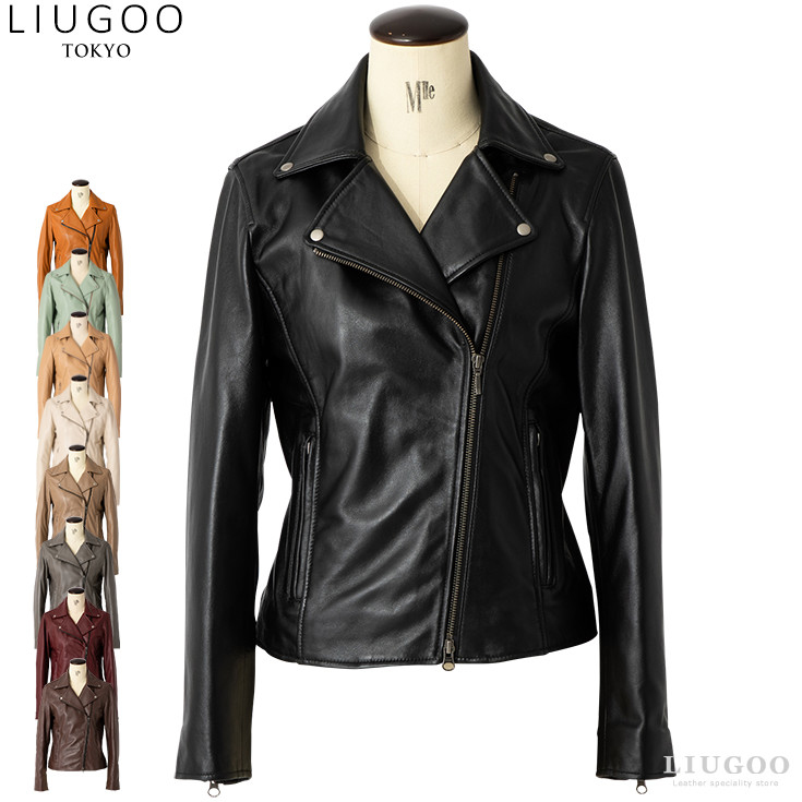 Liugoo Leathers LIUGOO 本革 ダブルライダースジャケット