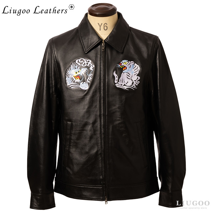 Liugoo Leathers 本革 レザースカジャン メンズ リューグーレザーズ SRY12B レザージャケット ライダースジャケット