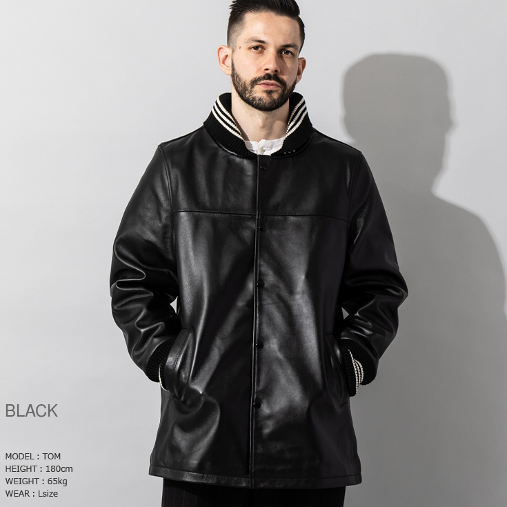 Paris Collection Brand 本革 レザーハーフコート 通勤コート