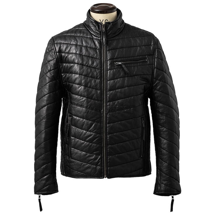 Liugoo Leathers 本革 レザー×機能性中綿 ダウンライダースジャケット