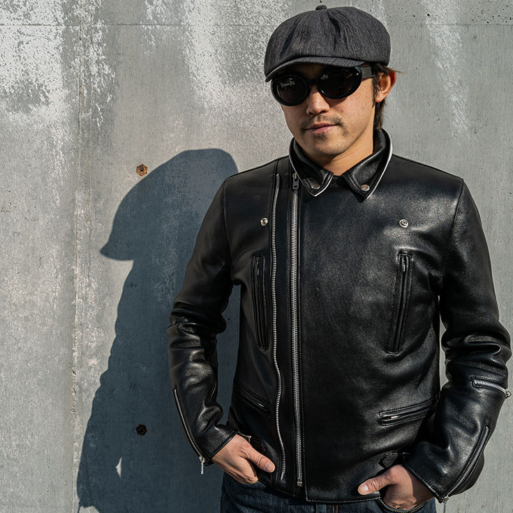 美品■リューグーレザーズ　ライダースジャケット　本革　ブラック　LL Liugoo Leathers 本革 プロテクター付シングルライダースジャケット