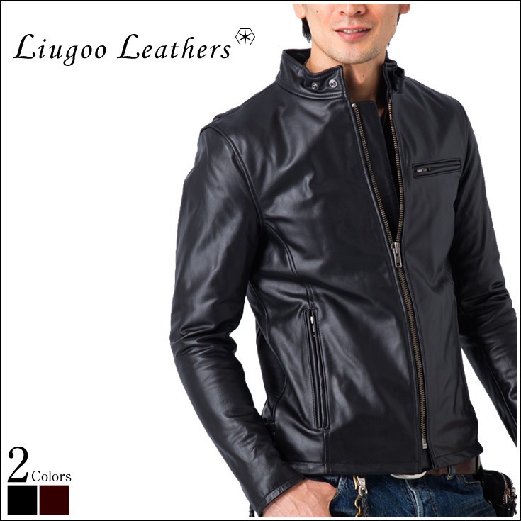 Liugoo Leathers 本革 ホースハイド シングルライダースジャケット