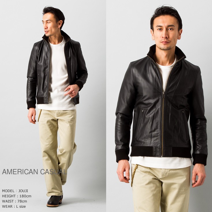 aZitator 本革 水染めレザートラックジャケット ジャージ メンズ