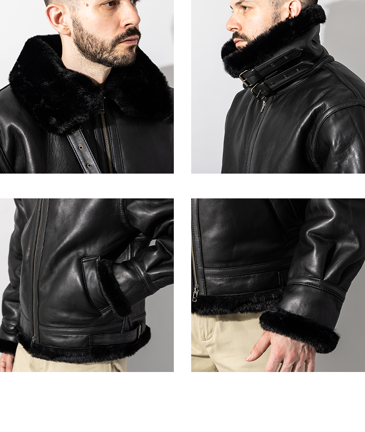 Liugoo Leathers 本革 B-3フライトジャケット メンズ リューグー