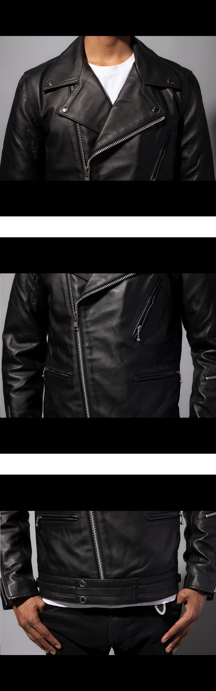 HORN WORKS 肉厚 バッファローレザー 牛革 本革 シングルライダースジ Horn Works 本革 ダブルライダース メンズ ホーンワークス 3556