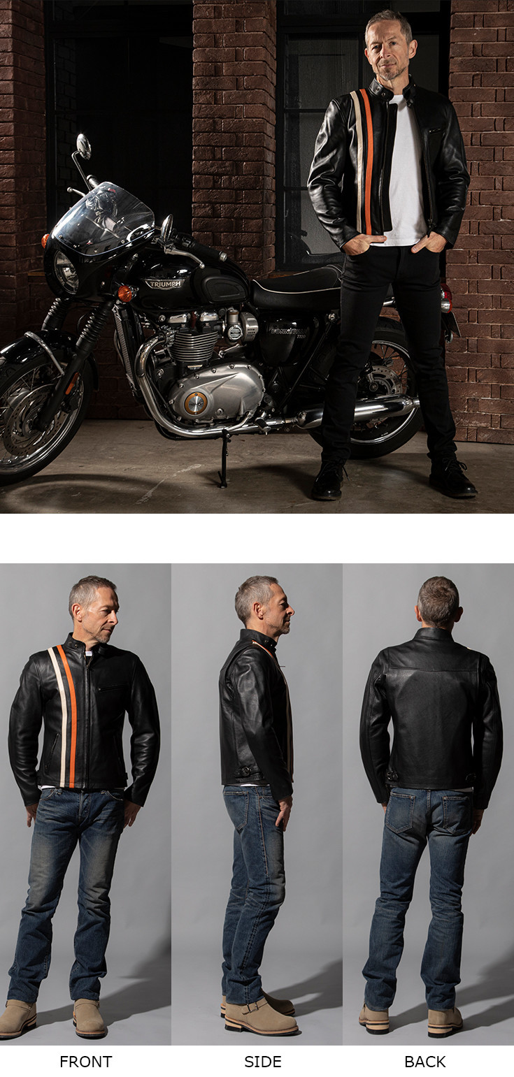 Liugoo Leathers 本革 プロテクター付シングルライダースジャケット